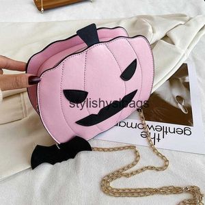 Totes New Fashion Funny Pumpkin Bag Women's Bag Funny Halloween Sequins Söt PU Crossbody Bag14Stylishyslbags