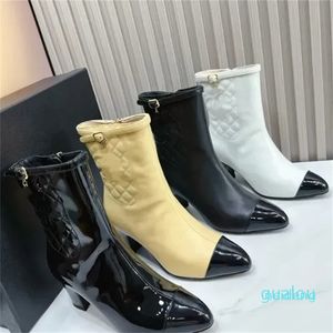 Designer -Boots Stretch Knitted Thick Heels Short Boots Top High Quality Shoes Woman size 35-41
