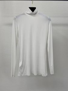 T 2024S Nowe koszule bluzki bluzki Kobiety Undershirt damskie najlepsze designerskie modne bluzę z kapturem bawełna Lapei szyja Lapei Joga koszulka wysokie szyi wierzchołki s-3xl s ops