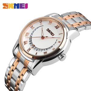 Skmei Business Mens Watches Top Brand Luxury rostfritt stål Strap Waterproof Watch Quartz armbandsur Relogio Masculino 9122336V