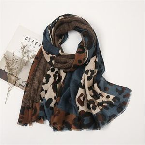Роскошный коричневый женский шарф с диким леопардом, женский длинный шарф, шаль, тонкий коричневый модный шарф, длинная шаль GC2345