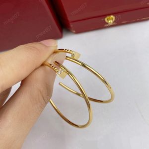 Big thin Gold designer Hoop Earrings for Women Girls, Dainty 14k Gold Rose Gold Silver earring 925 Sterling Silver Post, Large diamond head nail Hoop Earrings