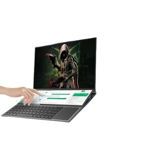 Kingnovyデュアルスクリーンゲームラップトップ16インチIPS + 14 ''タッチインテルI7-10750H MAX 64GB DDR4 4TB NVME SLIMノートブックゲーマーコンピューター