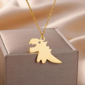 Pendant Necklaces Stainless Steel Dinosaur Hip Hop Gothic Chain Fashion Necklace For Women Jewelry Wedding Party Men Gifts