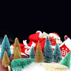 Decorações de Natal 50-125mm Tamanho Misto Mini Árvore de Natal Pequeno Pinheiro Desktop para Casa Ano Novo Decoração de Mesa de Festa de Natal Navidad