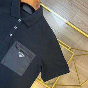 Men's T-Shirts Designer High Quality Metal Triangle Pocket Made Of Pure Cotton Washed Fabric Polo Shirt For Men With Short Sleeves Q1p0