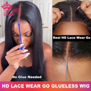 Perucas sintéticas Real HD Wear and Go 5x5 Glueless Lace Encerramento Peruca para Mulheres Pré Arrancadas Transparente Cabelo Humano Rainha 230927