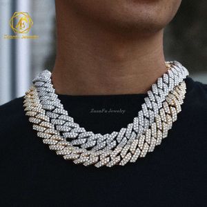 Fabryczne niestandardowe mrożone mężczyźni drobna biżuteria 6 mm 8 mm 10 mm 12 mm Real 10K 14K Solid Gold VVS Morsanite Diamond Naszyjnik łańcuchowy