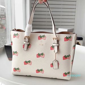 2023-Женская сумка Mollie Tote Bag Дизайнерская сумка Женская клубника для покупок Роскошная сумка Кожаное плечо Кошелек для багажа через плечо