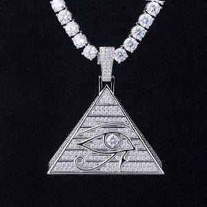 New Horus Eye Pyramid Hip Hop Necklace Pendant Egyptian Triangle Jewelry270I