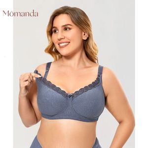 Maternidade Intimates Plus Size Maternidade Sutiã de Enfermagem Cobertura Completa Mulheres Grávidas Renda Sem Fio Cueca Amamentação Apoio Para Mães F G H I 230927