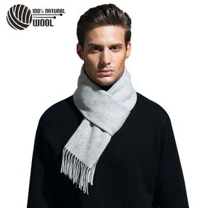 Scarves 100 Wool Scarf for Men Cashmere Pashmina Bandana Shawls Winter Women 30180CM 230928