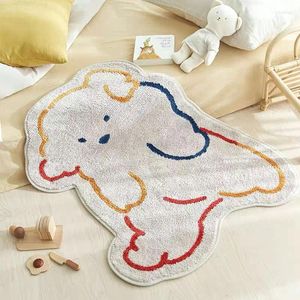 Carpets Simple Cartoon Bedroom Bed Carpet Lovely Home Children Room Floor Mat Plush Study Mirror