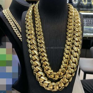 Роскошное ожерелье на заказ, большое ожерелье 30 мм, кубинская цепочка, золото, ширина 30 мм, комплект ювелирных изделий из латуни, ожерелье из стерлингового серебра 925 пробы, хип-хоп
