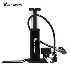 Pompe per bici WEST BIKING Pompa ultraleggera portatile per bicicletta con barometro Pompa per aria per bici da strada da ciclismo Pompe a pedale ad alta pressione 120 PSI 230928