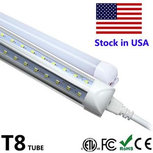 Linkable LED Light Bulb 4 5 6 8 ft T8 LED Tube Integrate V Shape 4ft 8ft Fluorescent Tube led shop light Fixture Warehouse Garage 267A