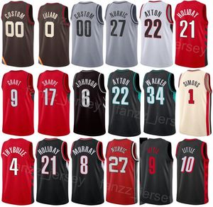 Print Earned Icon Basketball Shaedon Sharpe Jerseys 17 Justise Winslow 26 Nassir Little 10 Keon Johnson 6 Jabari Walker 34 Jrue Holiday 21 Kevin Knox II 11 Man Woman