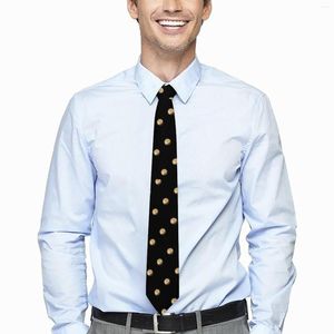 Bow Ties Polka Dots Tie Black And Gold Wedding Neck Novelty Casual For Men Custom Collar Necktie Birthday Present