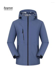 Erkek trençkotları sycpman kış sıcak kapüşonlu açık ceketler erkekler ve erkekler için su geçirmez ceket katı spor ceket şarj