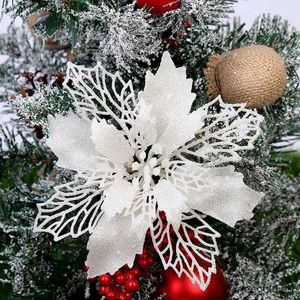 ديكورات عيد الميلاد بريق زهور عيد الميلاد الزهور عيد الميلاد ديكورات شجرة عيد الميلاد للمنزل الحلي عيد الميلاد ديكور العام الجديد