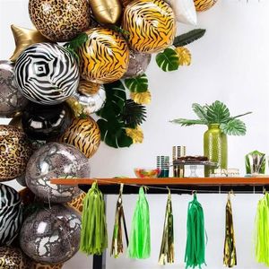 22 cala 4D Filony z nadrukiem zwierząt Balony urodziny Wedding Forest Party Decor Helum Ballons Tiger Leopard Snake Zebra Giraffe Shower277L