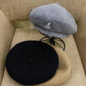 Berets KANGOL Kangaroo Wool Beret Women's Autumn And Winter Retro Hepburn Elegant Painter's Hat Soft Warm Fashion