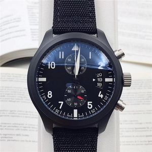 2019 Najwyższej jakości luksusowy na rękopis na rękę Pilot Pilot Midnight Blue Dial Automatyczne męskie zegarek 44 mm męskie zegarki 255J