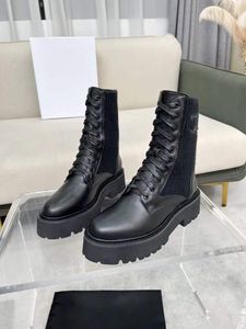 Moda na moda feminina botas de tornozelo montezu plataforma bootes itália delicada cabeça redonda preto fosco couro borracha booty designer festa de casamento botas curtas caixa UE 35-42