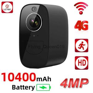 CCTV soczewka LCLCTEK 4G LTE SIM karta SIM 4MP WiFi zasilana bateria CCTV Kamera PIR Wykrywanie zewnętrznego IP66 Securveillance Surveillance Kamera YQ230928