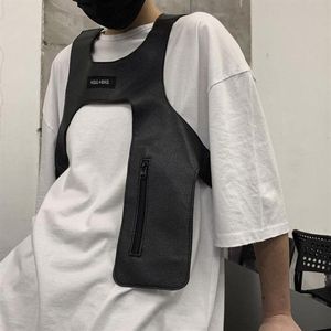 Men's Vests Cool Vest For Men Women Streetwear Tactical Light Accessory Rap Tide Brand Match Hip-hop Harness Cloth297g