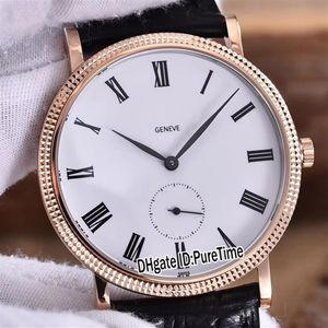 Edition Calatrava 5119R-001 Rose Gold White Dial Cal 215ps Mechanical Hand Winding Mens Watch 5 Colors Sapphire Glass Leather233V
