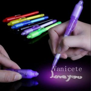 2 in 1 UV Light Magic Invisible Pen Creative Multi Function Pens Plastic Highlighter Marker-Pen School Office-Pens T9I002467