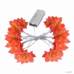 Christmas Decorations 1.65M Artificial Autumn Maple Leaves Garland Led Fairy Lights for Christmas Decoration Thanksgiving Party DIY Decor Halloween