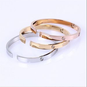 Love Luxus-Armband für Damen, modischer Armreif, Herren-Designer-Schmuck, Silber, Roségold, Titanstahl, kein Schraubendreher, Verschluss-Designs fr257k