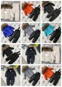 En yeni çocuklar aşağı set ceket bebek kıyafetleri ceket tasarımcısı kapşak kapşonlu ceket kalın sıcak dış giyim kız erkek kızlar tasarımcılar dış giyim% 90 beyaz ördek ceketleri çıkarılabilir