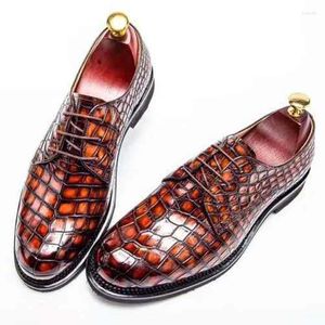 Sapatos de vestido Chue Homens Formal Crocodilo Couro Casamento Lazer Negócios Banquete Reunião