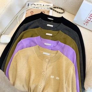 2023 Designer Cardigan Men Women New Sweater Crew Neck Letter Tryckt tröjor Långärmad designer Tröja Kvinnor M Luxury Brand Clothing Size S-L Black Purple