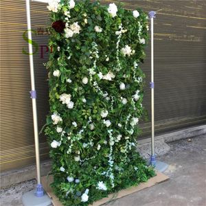 Piante verdi Rose Ortensia Penoy Fiore artificiale Muro per sfondo di nozze Ghirlande di fiori decorativi2293