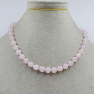 Choker 10MM Natural Pink Brazilian Crystal Necklace. 18"