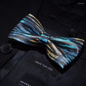 Lenços Jemygins Original Bowtie Impresso PU Couro Sintético Handmade Bow Tie Box Set Moda para Jovens Homens Festa de Casamento