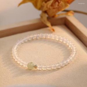 Braccialetti con ciondoli Bracciale in agata bianca naturale per donne Bracciale portafortuna in stile cinese Design unico Regalo perfetto per gli amici