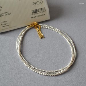 Anhänger Halsketten Französisch Shijia Runde Imitation Perle Mini Baby Perlen Einfache und Elegante Sehr Dünne Kurze Schlüsselbein Kette Halskette mit