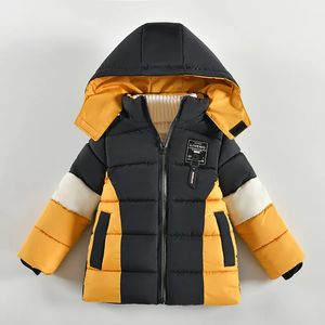 Down Coat 25 år Autumn Winter Boys Jacket Keep Warm Fashion Hooded dragkedja jul baby ytterkläder födelsedagspresent barn kläder 230928