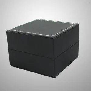 Titta på lådor Portable Case Holder Black Pu Storage Organizer Collection Travel Box Jewelry