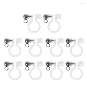 Backs Earrings 10Pcs/set Clear Resin Clip-on Earring Converter Component Type For Non-Pierced Ears Making Supply Crafts Tool