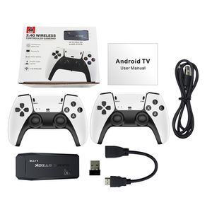 M8 M8S Console de videogame 2.4G Double P5 Wireless Controller Game Stick 4K Built-10000 Games 64GB Retro Classic Handheld Games Players para família Presente de Natal