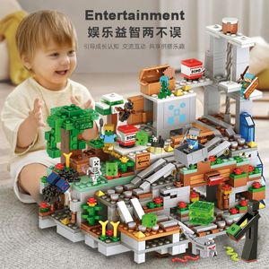 アクションおもちゃの数字1208 Minecraftinglys Village Warhorse City Tree House Children's Faterfall Education Toys 230720と互換性のあるビルディングブロック