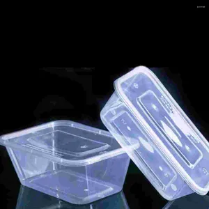 Elimina contenitori da 50 pezzi in plastica Togo scatole trasparenti con preparazione del pasto sul coperchio