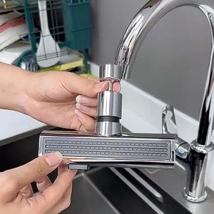 Kitchen Faucets Faucet Waterfall Outlet Splash Proof Universal Rotating Bubbler Multifunctional Water Nozzle Extension 230921