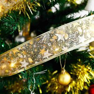 Juldekorationer Juldekoration Led Ribbon Fairy Lights Christmas Tree Ornaments for Home Diy Light Navidad Nytt år